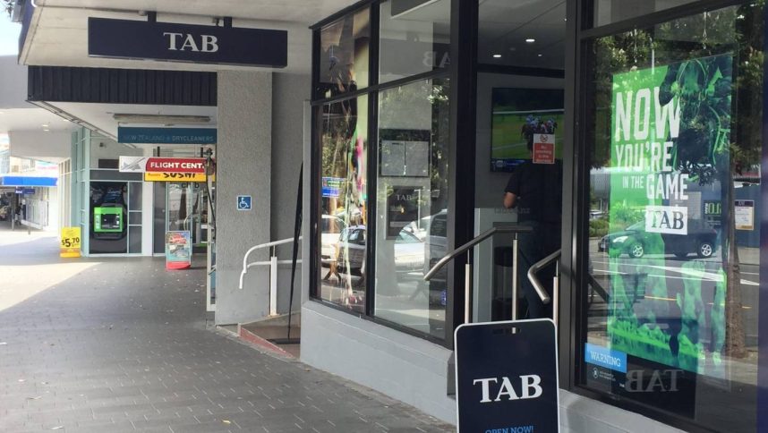 The entrance to a Tab NZ shop in New Zealand