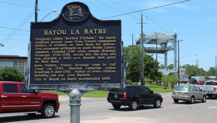 Sign for Bayou La Batre, Alabama